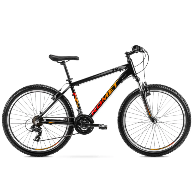 Youth bicycle ROMET Rambler R6.0, 26" black-orange-red