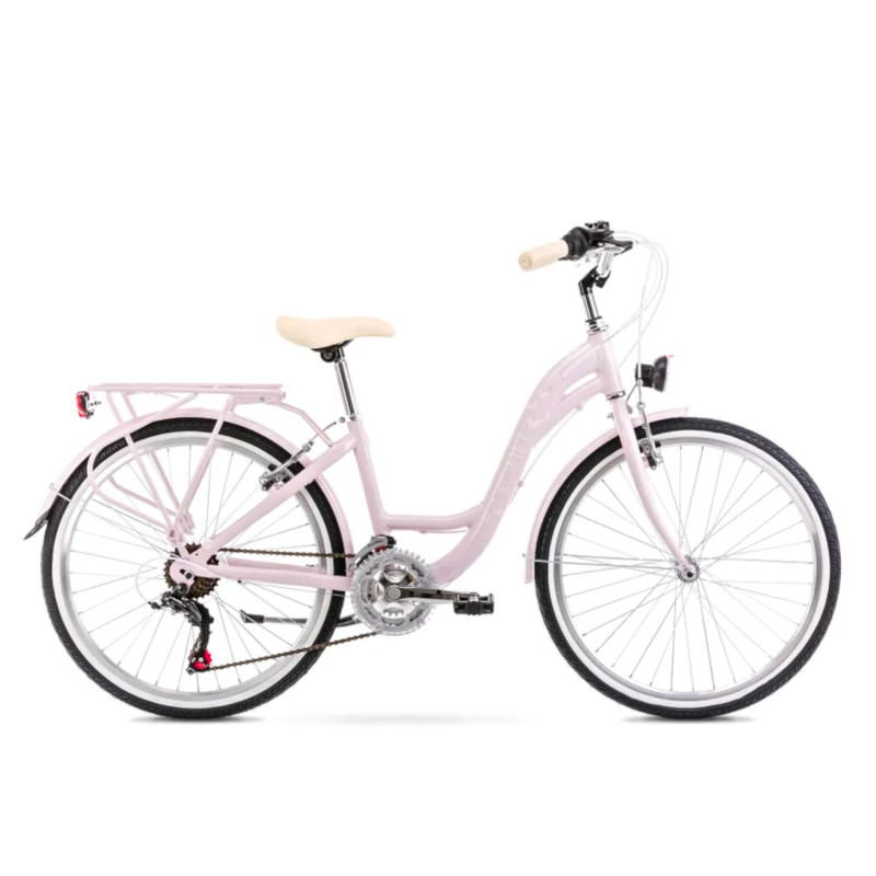 Tyttöjen polkupyörä ROMET Panda 1 (2024) violetti ja valkoinen