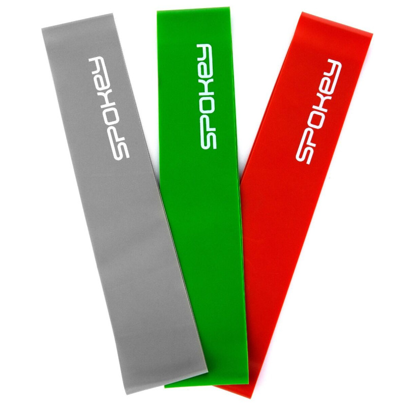 Võimlemiskummide komplekt SPOKEY Flex Set (3 tk) hall-roheline-punane