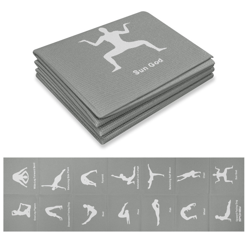 Foldable yoga mat SPOKEY Mallow, gray