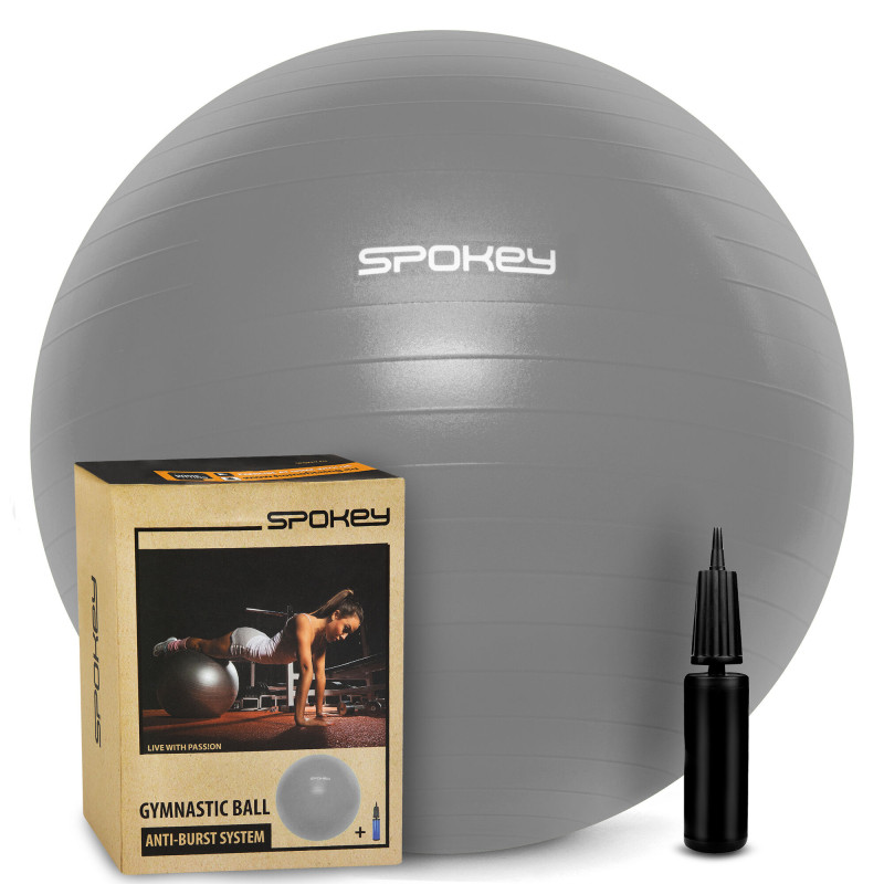 Vingrošanas bumba SPOKEY Fitball III, 65 cm, pelēka