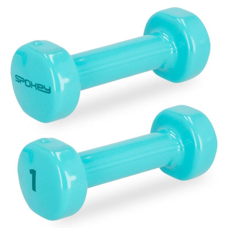 Dumbbells SPOKEY Shape 2×1 kg, turquoise