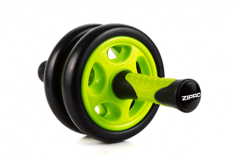Võimlemisrull ZIPRO Exercise Wheel, must-roheline