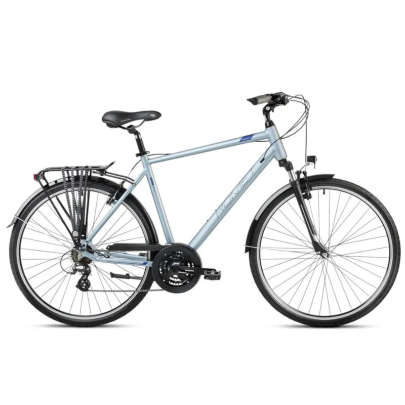 Гибридный велосипед ROMET Wagant 1 (2024) 28", серо-синий