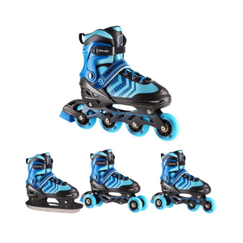 4in1 (rull)uisud NILS EXTREME NH18192A In-line Skates/Hockey Ice Skates, must-sinine, L (39-43)