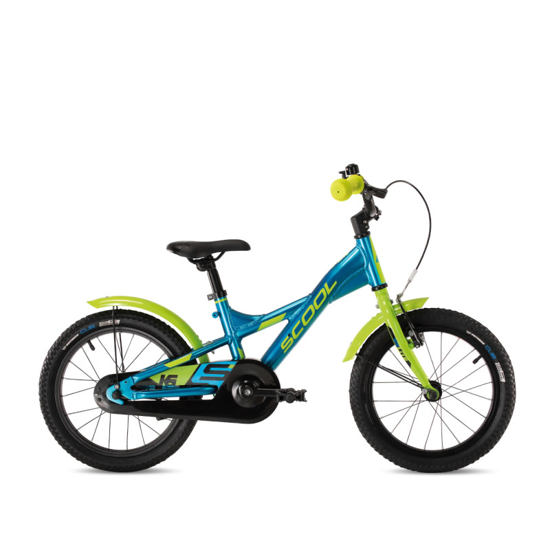 Детский велосипед S´COOL XXlite 16" (2024 г.) синий/зеленый