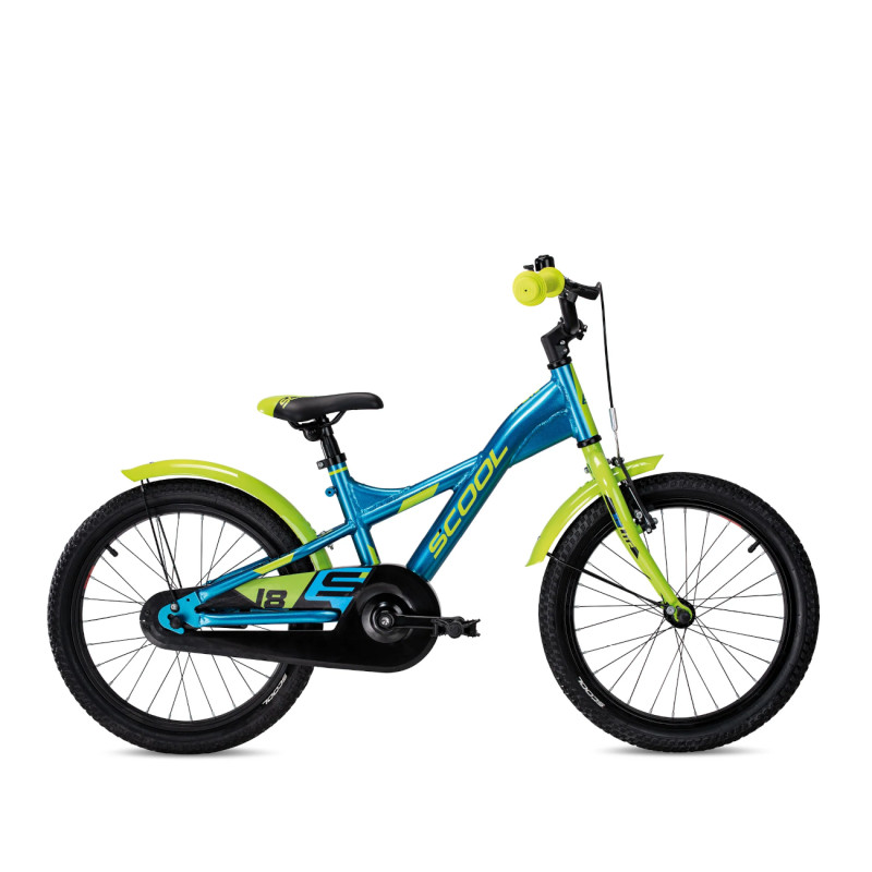Детский велосипед S´COOL XXlite 18" (2024 г.) синий/салатовый