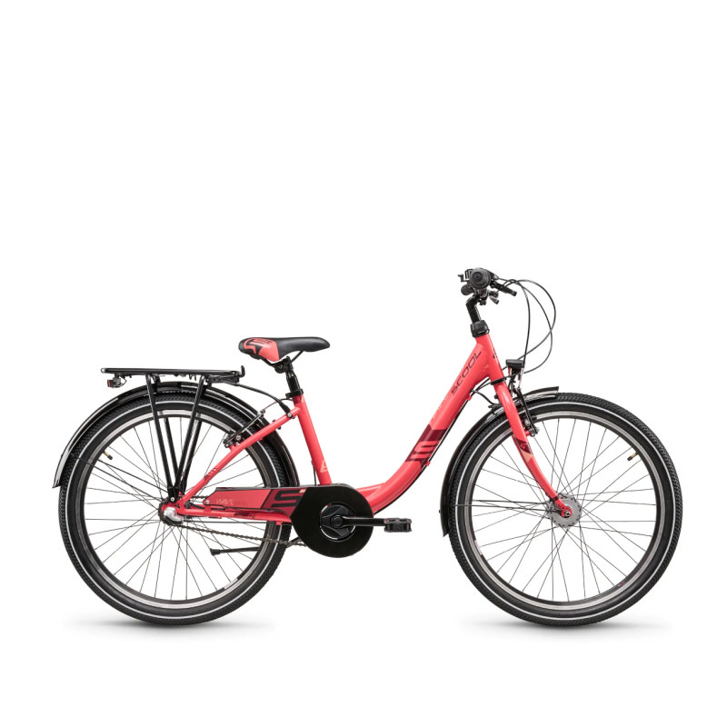 Детский велосипед S´COOL Wave Steel LTD 24" (2024 г.) коралловый/красный