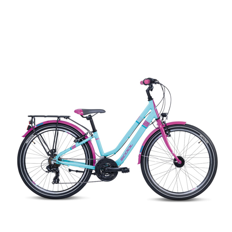 Noorte jalgratas S´COOL chiX Twin 24″ (2024) sinine/roosa