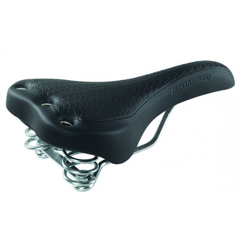 Saddle SELLE MONTE GRAPPA, British, with springs, black 270 x 160 mm