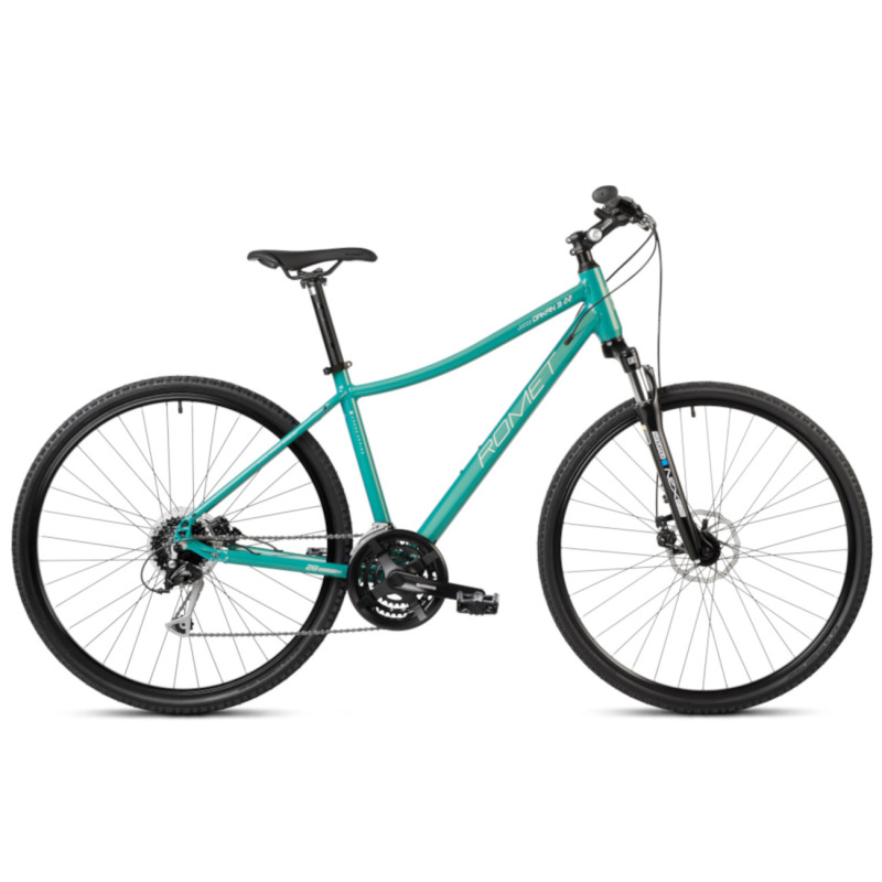 Велосипед женский ROMET Orkan 3 D (2024) 28" бирюзово-бело-серый