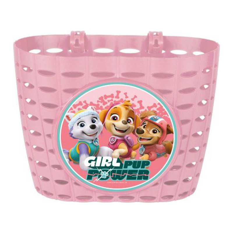 Front basket Paw Patrol for girls, pink