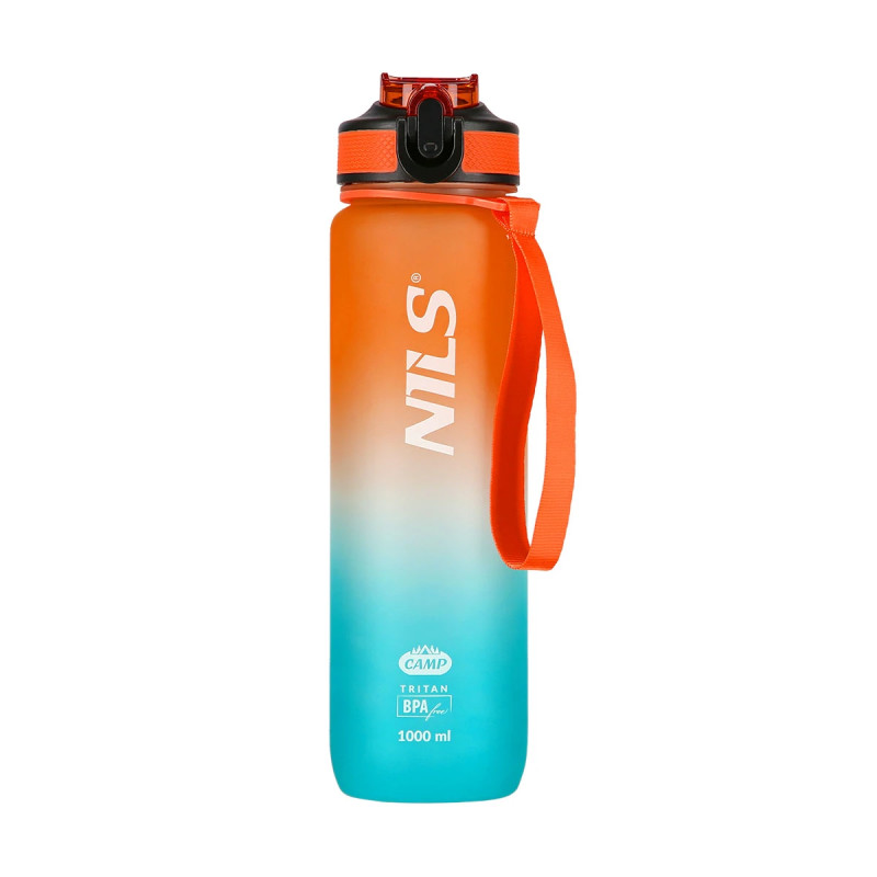 Water bottle NILS NCD68, 1000 ml, orange-blue