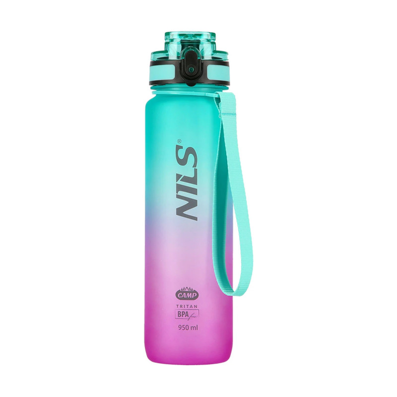 Water bottle NILS NCD04, 950 ml, pink-green