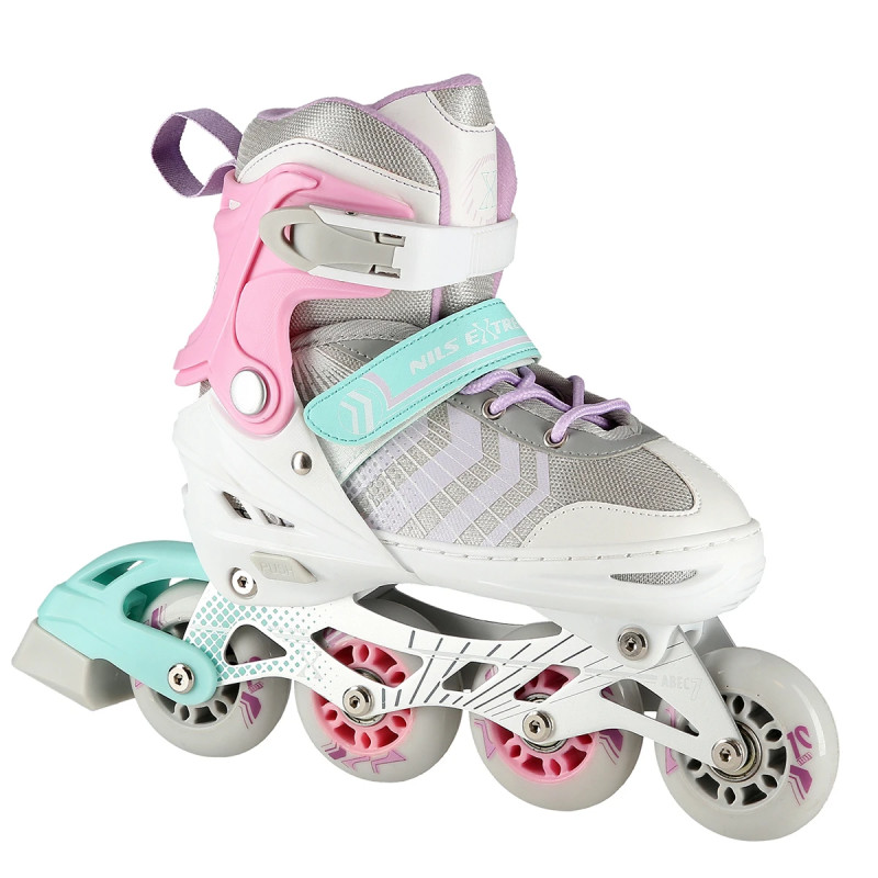 4in1 (roller) skates NILS EXTREME NH18192, pink-mint, L (39-43)