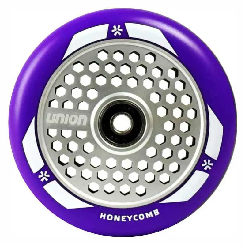 Wheel for a scooter UNION Honeycomb Pro Scooter Wheel 110mm, purple/silver