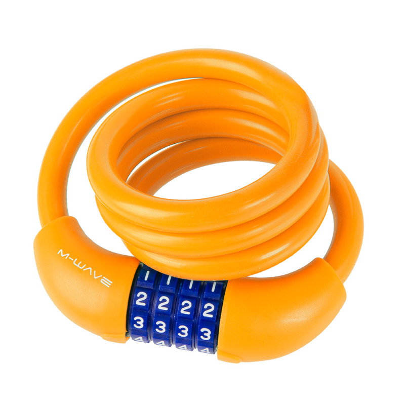 Cable lock M-WAVE DS 12.10 S, 100 cm x 12 mm, orange