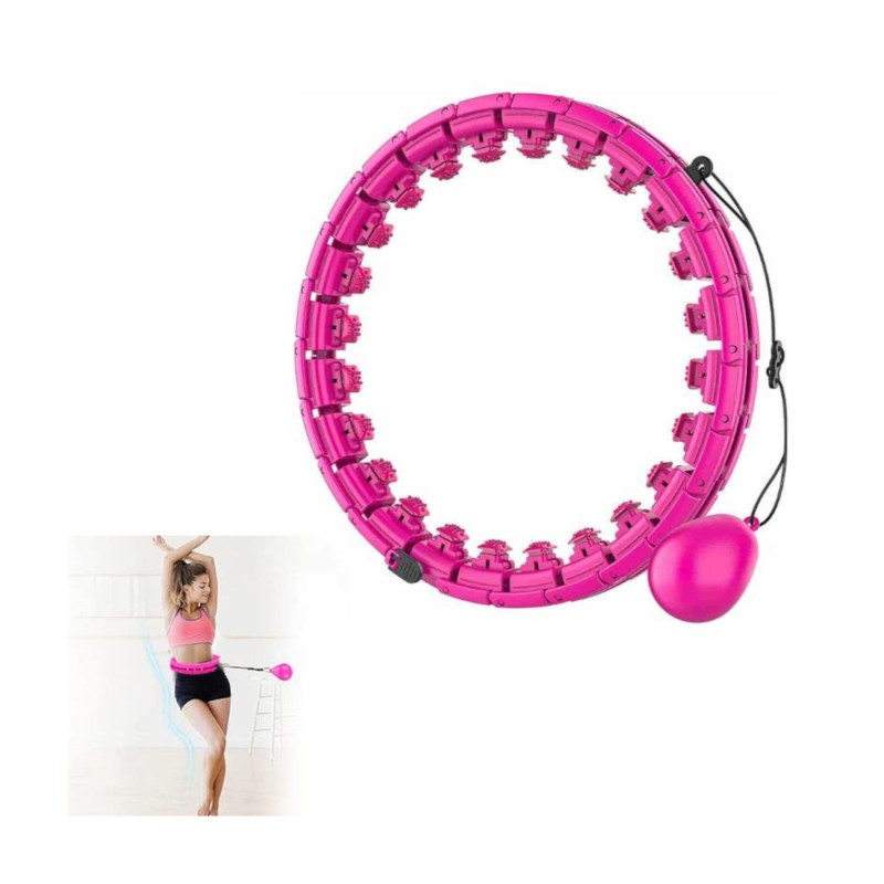 Masējošā hula stīpa ar svaru Smart Hula Hoop M2, rozā