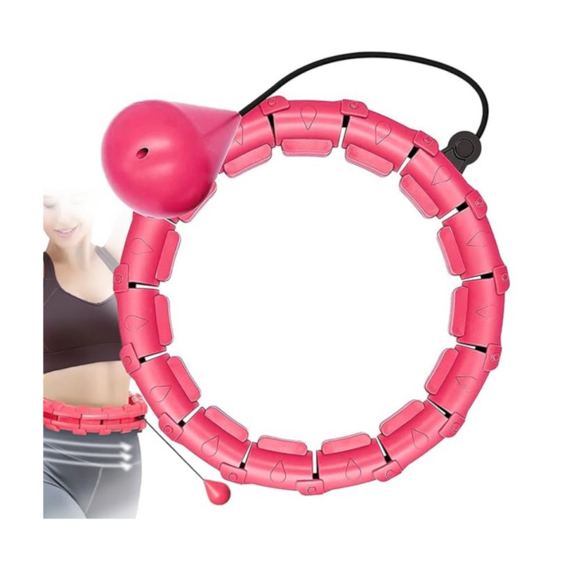Masējošā hula stīpa ar svaru Smart Hula Hoop HHP007, rozā