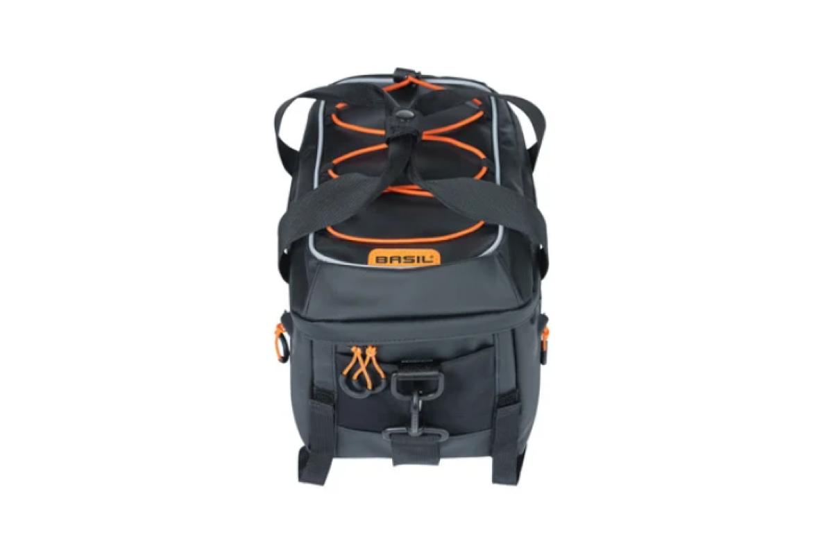 Pannier bag BASIL Miles Tarpaulin 8L, black-orange