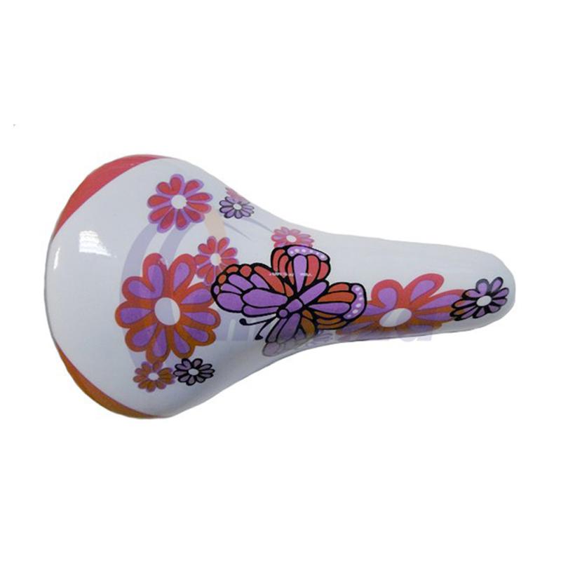 Saddle for children, white, pink, with flowers