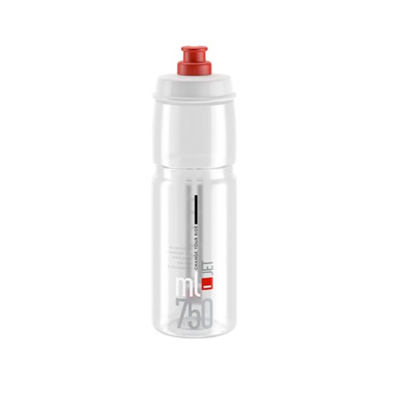 Бутылка для питья ELITE Jet Clear, Red Logo, 750мл, белая с красным логотипом