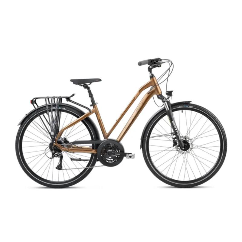 Гибридный велосипед ROMET Gazela 6 (2024) 28", коричнево-черный