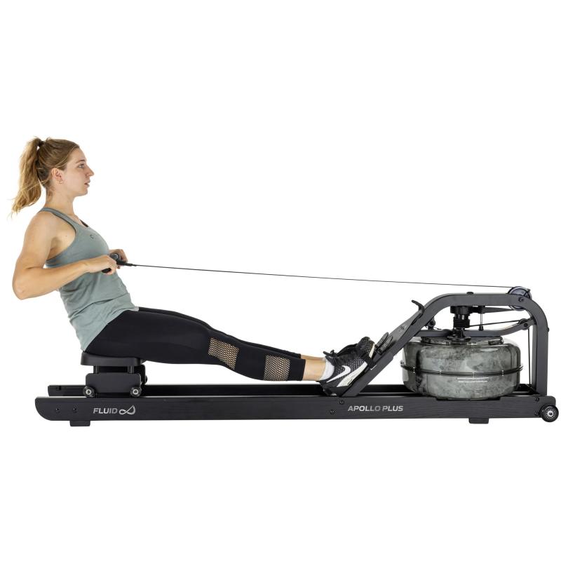 Sõudeergomeeter TUNTURI Fluid Rower Apollo Plus, must – pilt 3