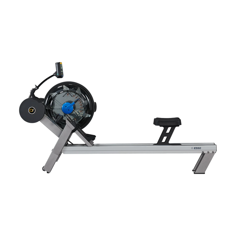 Гребной эргометр TUNTURI Fluid Rower Evo E550 с боковым баком, цвет серебристый бронзовый.