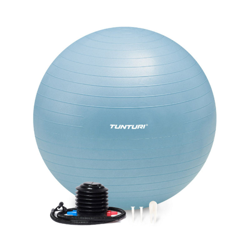 Гимнастический мяч TUNTURI Gymball 65см Light Blue, Anti Burst, синий