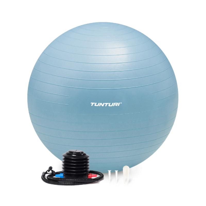 Gymnastics ball TUNTURI Gymball 65cm Light Blue, Anti Burst, blue