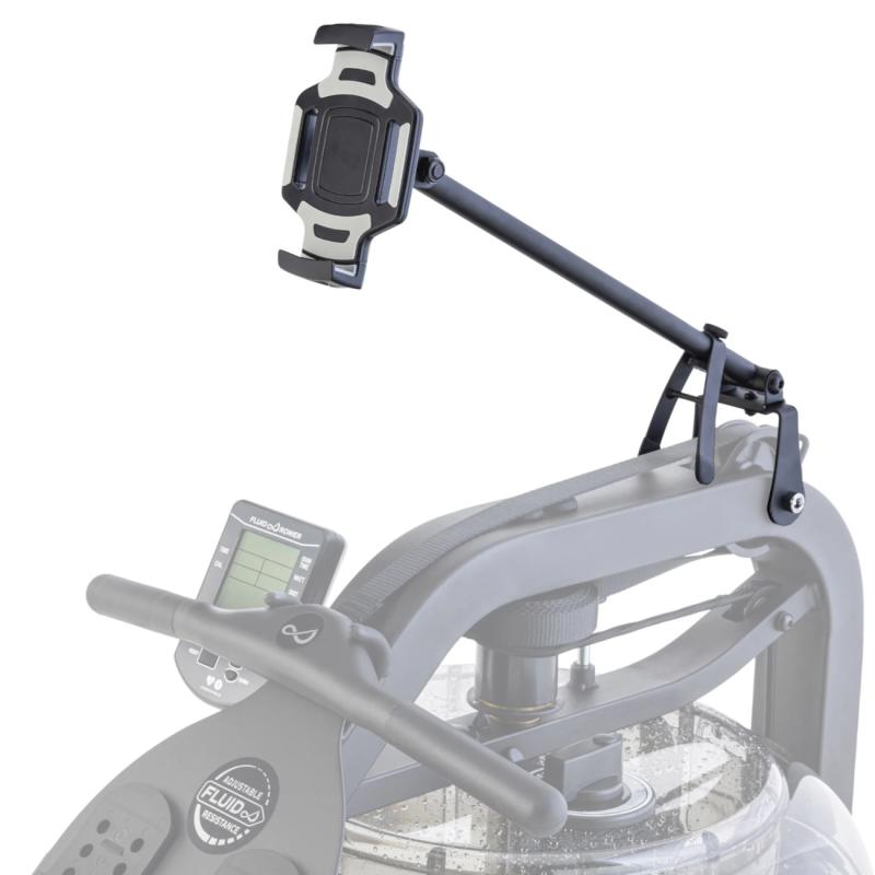 Tablet holder for FLUID rowing ergometers