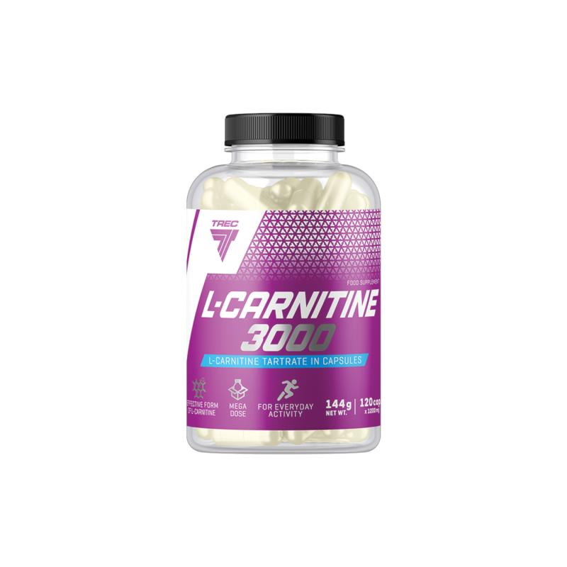 Aminohappo TREC L-CARNITINE 3000, 120 kapselia