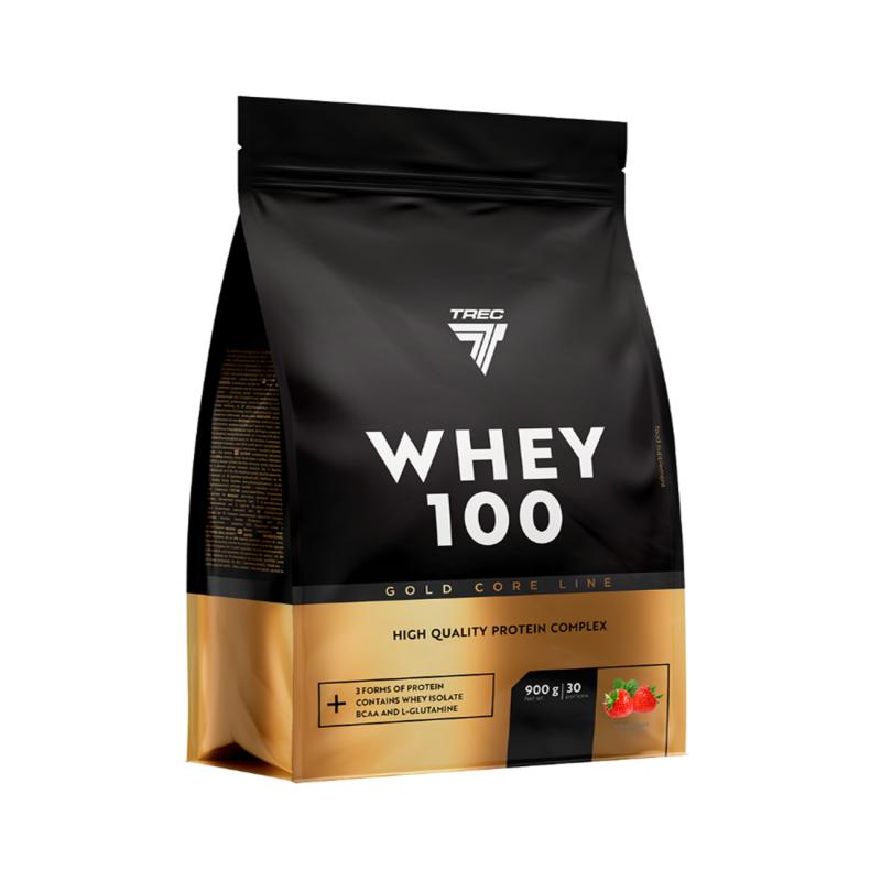 Protein powder TREC GOLD CORE WHEY 100 STRAWBERRY 900g