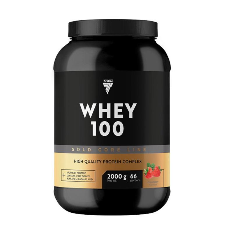 Protein powder TREC GOLD CORE LINE WHEY 100 STRAWBERRY 2000g