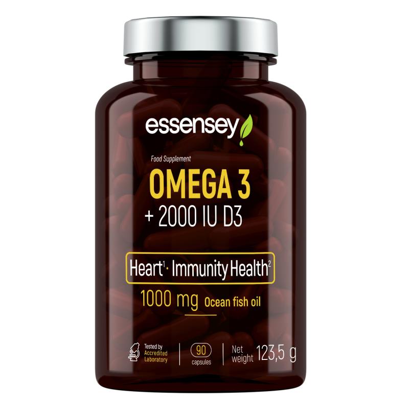 Rasvhape TREC ESSENSEY OMEGA 3 + 2000 IU D3 90 kapslit