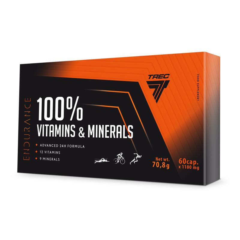 Mineraalikompleksi TREC 100 % VITAMIINIT & MINERAALIT 60 kapselia