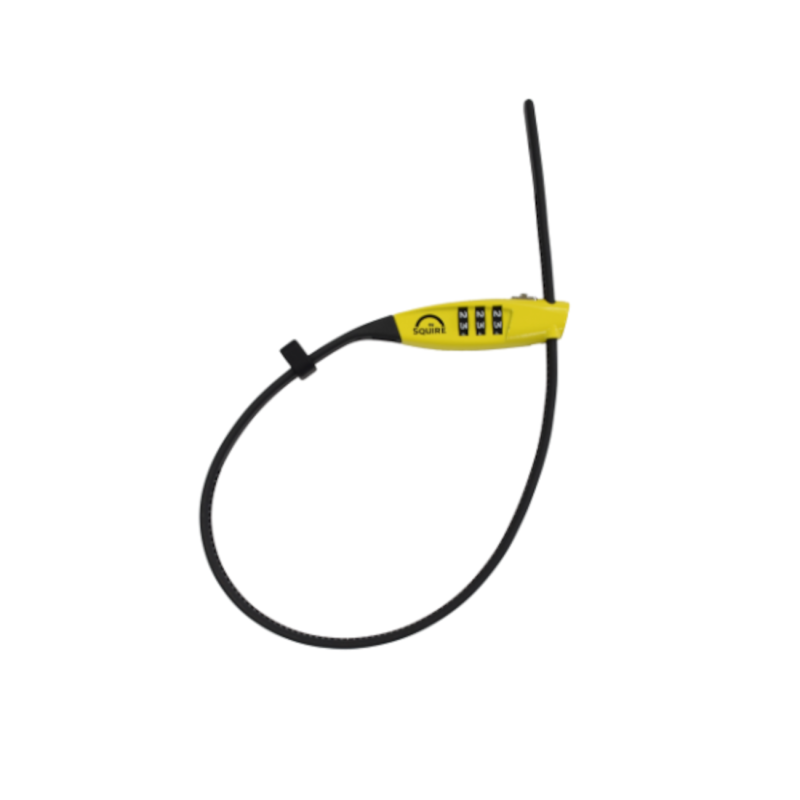 Cable lock SQUIRE Straplok Combi 10, with code, yellow