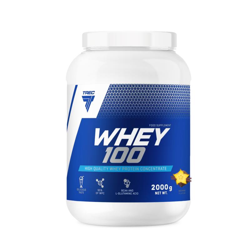 Olbaltumvielu pulveris TREC WHEY 100 VANILLA 2000 g