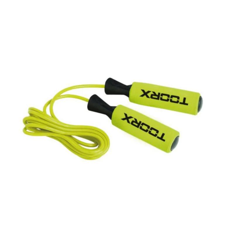 Скакалка TOORX Jump Rope с мягкими захватами, желтая