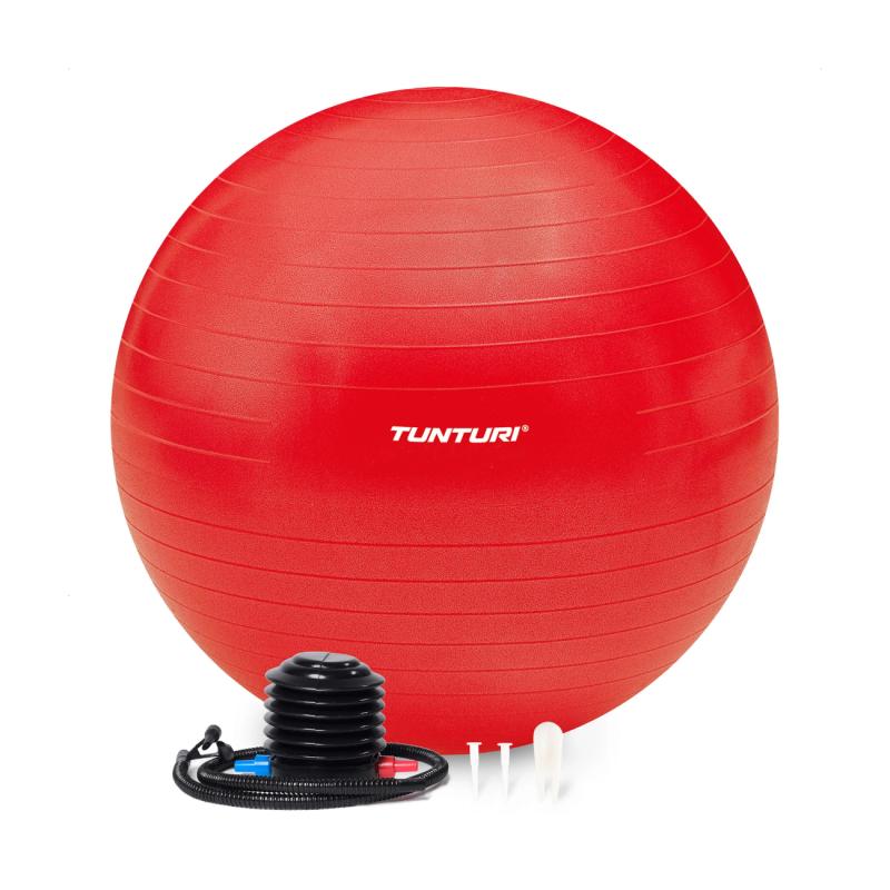 Gymnastics ball TUNTURI Gymball 75cm, Anti-Burst, Red