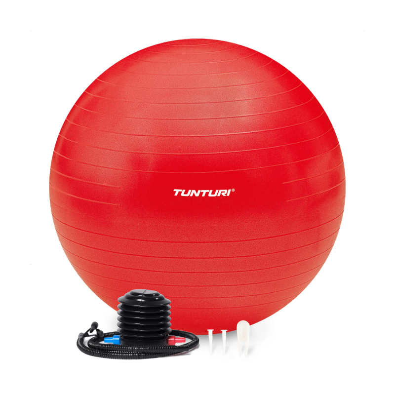 Gymnastics ball TUNTURI Gym Ball 65cm, Anti-Burst, Red