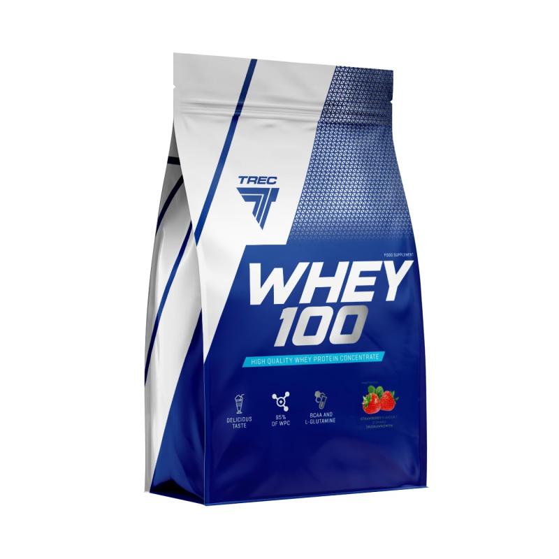 Протеиновый порошок TREC WHEY 100, Клубника, 900г