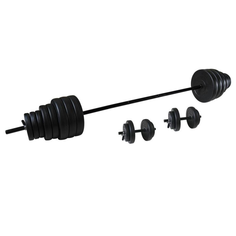 Hantli-/tõstekangikomplekt TUNTURI Vinyl Barbell/Dumbbell Set 50kg