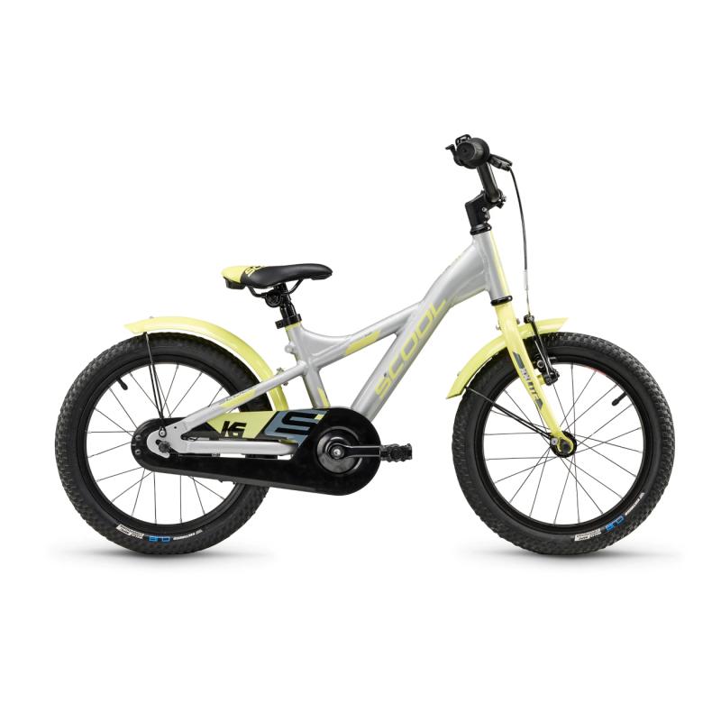 Children's bicycle S´COOL XXlite, 16" silver/lime