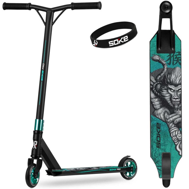 Stunt scooter SOKE PRO, black-turquoise