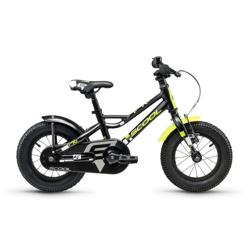 Laste jalgratas S´COOL faXe, 12″ must-kollane