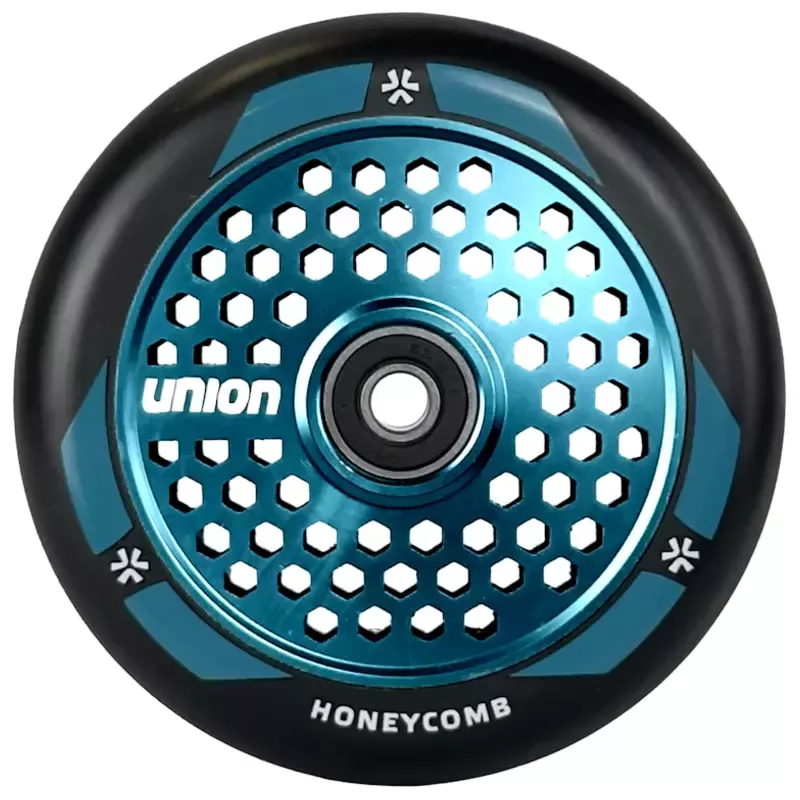 Wheel for a scooter UNION Honeycomb Pro Scooter Wheel 110mm, black/polished teal