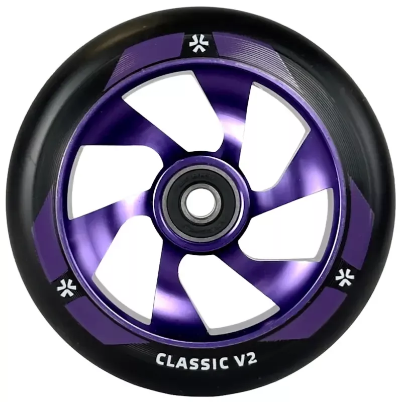 Wheel for a scooter UNION Classic V2 Pro Scooter Wheel 110mm, black/polished purple