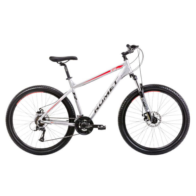 Велосипед ROMET Rambler R7.1, 27.5″ серебристо-красный